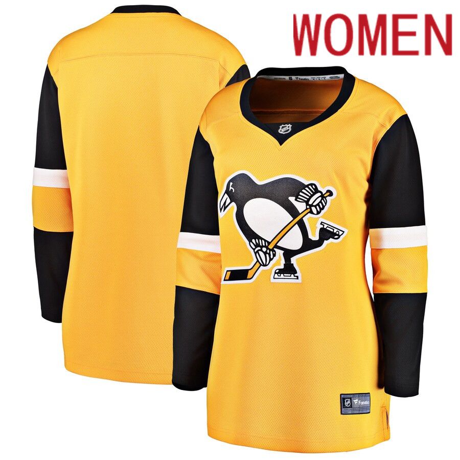 Women Pittsburgh Penguins Fanatics Branded Gold Alternate Breakaway NHL Jersey